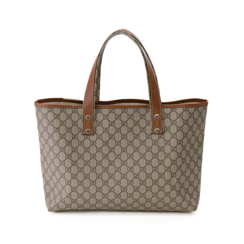 Gucci Tote Beige GG Bag Plus Canvas Leather Supreme Brown Supreme
